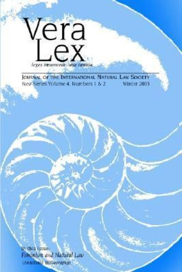 Vera Lex Vol 4: Journal of the International Natural Law Society
