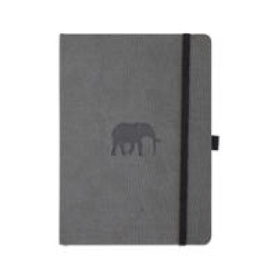 Dingbats* Wildlife Soft Cover A5 Dotted Grey Elephant Notebook
