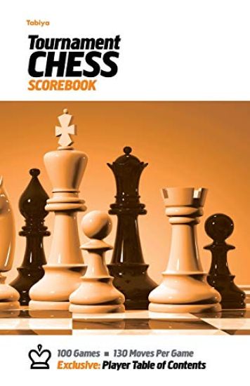 Tabiya Tournament Chess Scorebook: Cover Style: White with Orange Graphic