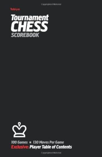 Tabiya Tournament Chess Scorebook: Cover Style: Black