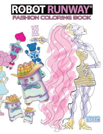Robot Runway Fashion Coloring Book
