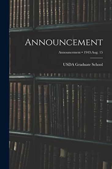 Announcement; 1943: Aug. 15