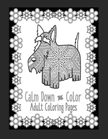 Calm Down and Color Adult Coloring Pages: These Dog Coloring Pages make great gifts for dog lovers! Adult Coloring Books Cute Coloring Pages Fun Color