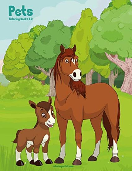 Pets Coloring Book 1 & 2