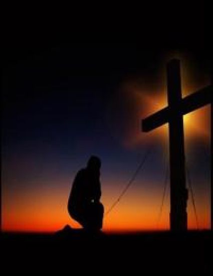 Prayer at the Cross Christian Inspirational Notebook