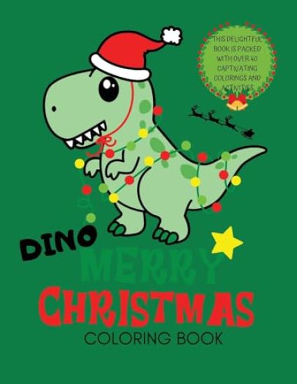 Dino Merry Christmas Coloring Book for Kids