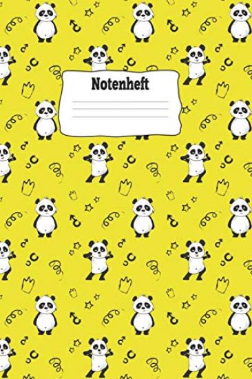 Notenheft: Notenheft Gelb Mit Pandas, 120 Beschreibbare Seiten, 6x9 Zoll (215.9 X 279.4 CM)
