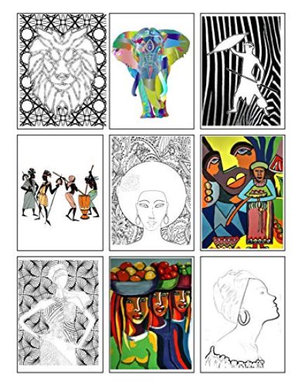 Coloring Book of African Art: 70 images to copy, colour or paint