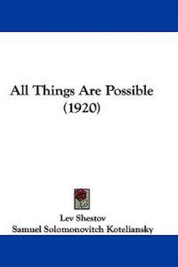All Things Are Possible
