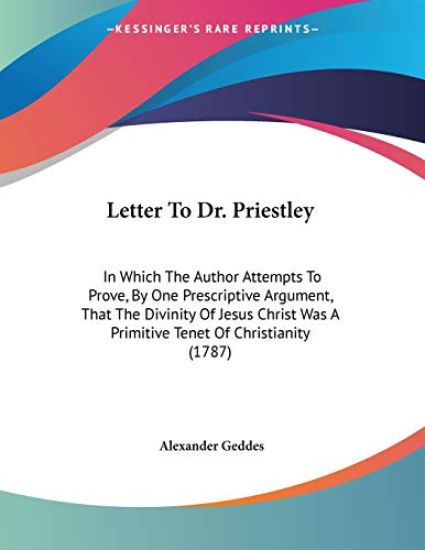 Letter to Dr. Priestley