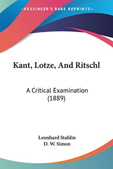 Kant, Lotze, and Ritschl