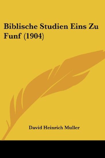 Biblische Studien Eins Zu Funf
