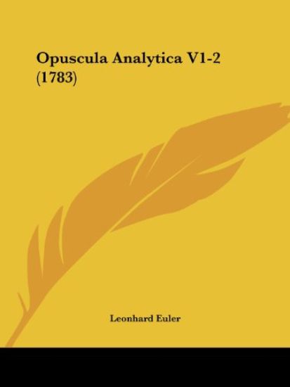 Opuscula Analytica V1-2 (1783)