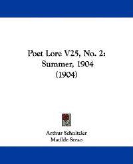 Poet Lore, No. 2: