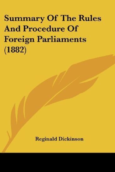 Summary of the Rules and Procedure of Foreign Parliaments
