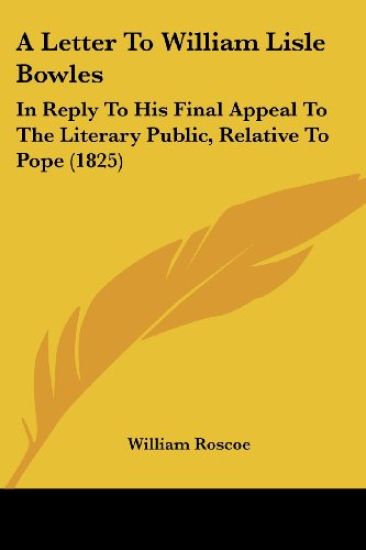 A Letter to William Lisle Bowles