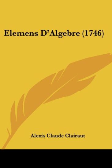Elemens D'Algebre (1746)
