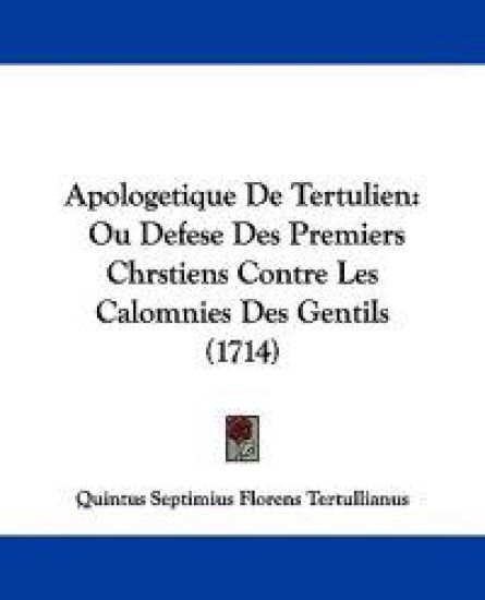 Apologetique De Tertulien