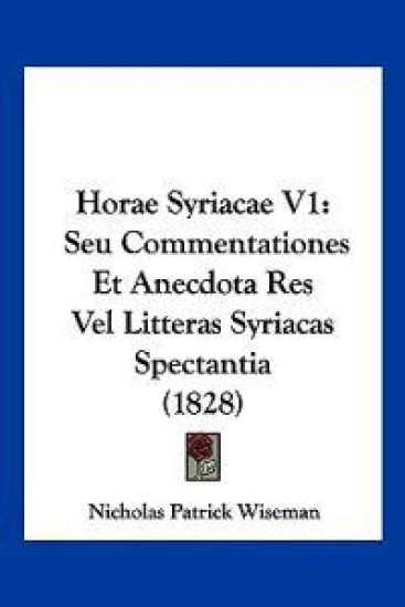 Horae Syriacae V1