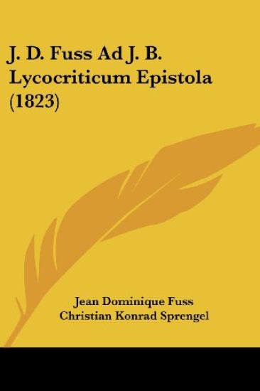 J. D. Fuss Ad J. B. Lycocriticum Epistola (1823)