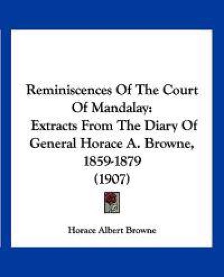Reminiscences Of The Court Of Mandalay