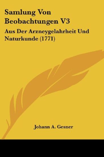 Gesner, J: Samlung Von Beobachtungen V3
