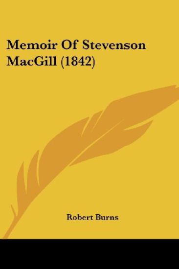 Memoir Of Stevenson MacGill (1842)