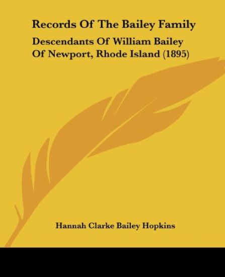 Records Of The Bailey Family