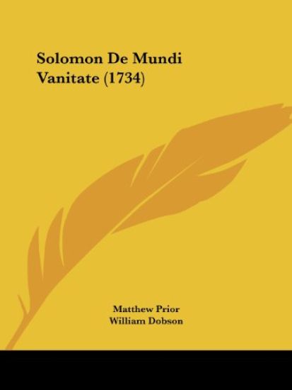 Solomon De Mundi Vanitate (1734)