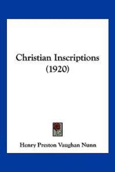 Christian Inscriptions (1920)