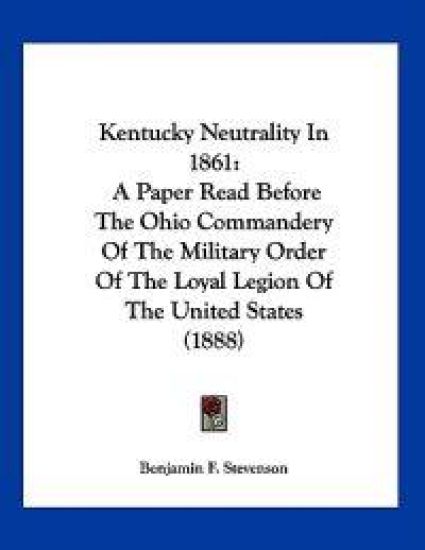 Kentucky Neutrality In 1861