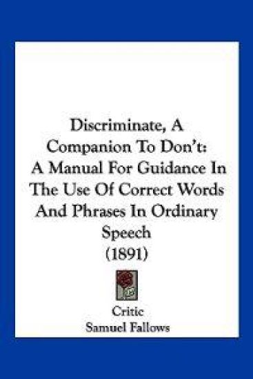 Discriminate, A Companion To Don't