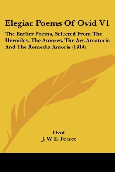 Elegiac Poems Of Ovid V1