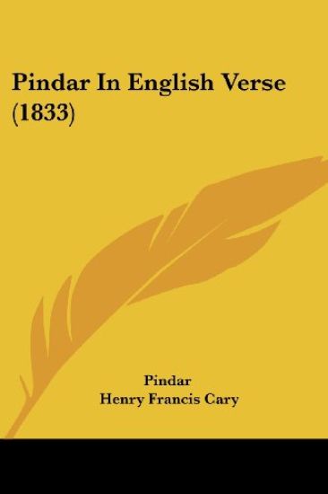 Pindar In English Verse (1833)