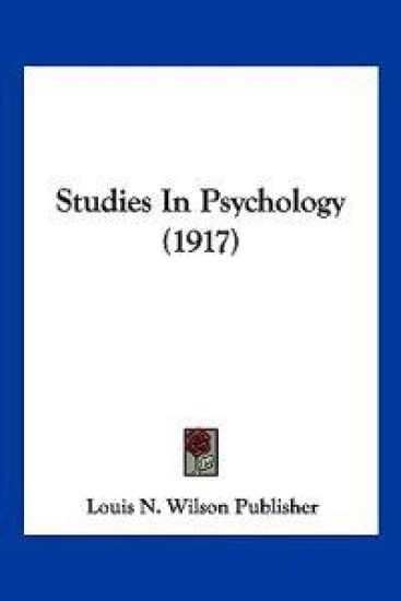 Studies In Psychology (1917)