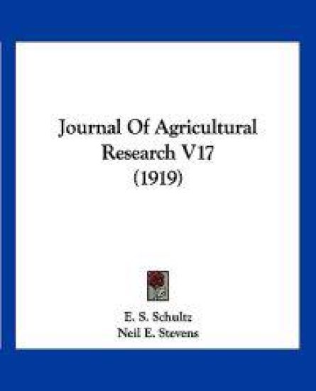 Journal Of Agricultural Research V17 (1919)