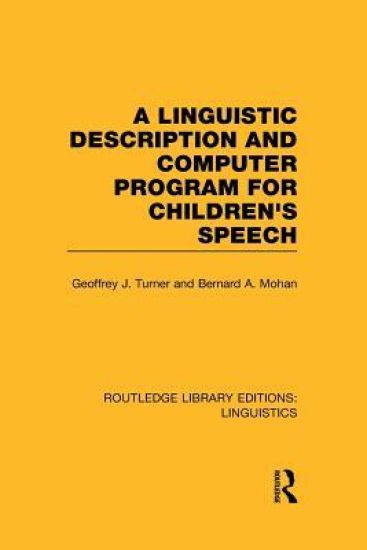 A Linguistic Description and Computer Program for Children's Speech
