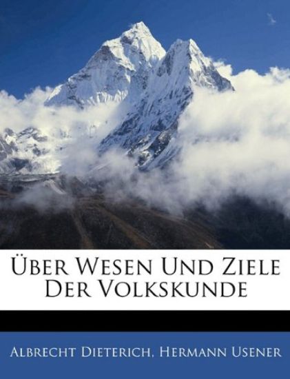 Uber Wesen Und Ziele Der Volkskunde