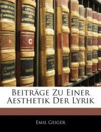 Beitrage Zu Einer Aesthetik Der Lyrik