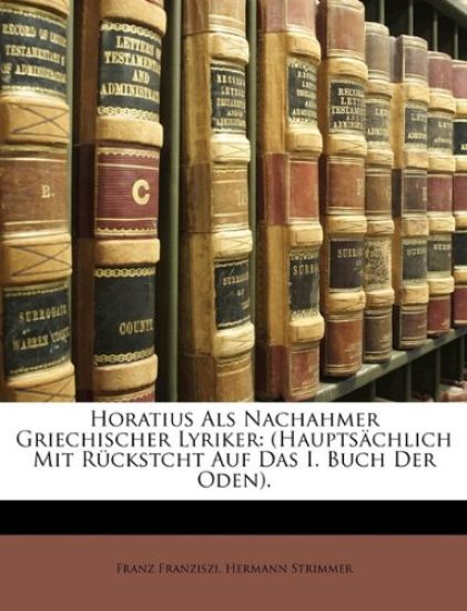 Horatius ALS Nachahmer Griechischer Lyriker