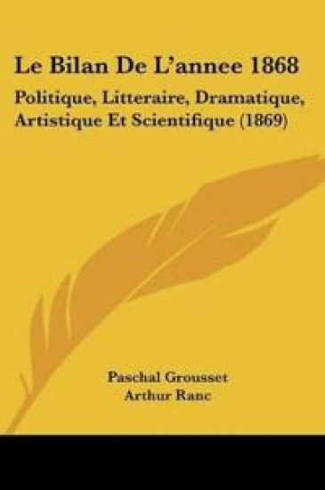 Le Bilan De L'annee 1868
