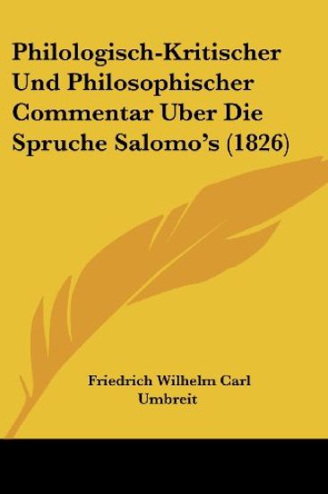 Umbreit, F: Philologisch-Kritischer Und Philosophischer Comm