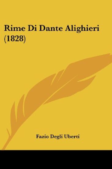 Rime Di Dante Alighieri (1828)