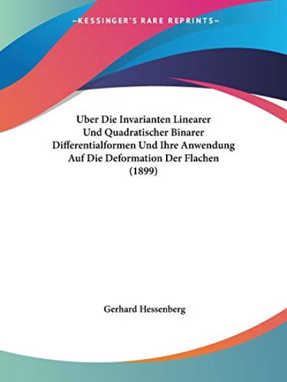 Hessenberg, G: Uber Die Invarianten Linearer Und Quadratisch