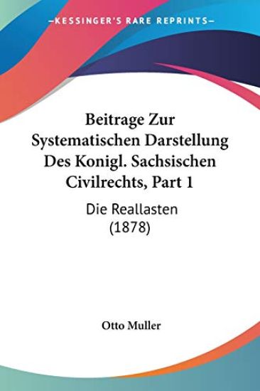 Muller, O: Beitrage Zur Systematischen Darstellung Des Konig