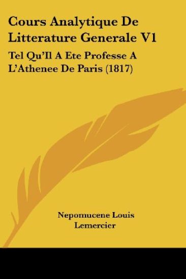 Cours Analytique De Litterature Generale V1