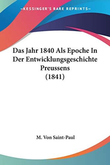 Saint-Paul, M: Jahr 1840 Als Epoche In Der Entwicklungsgesch