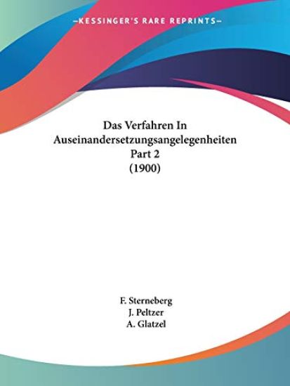 Sterneberg, F: Verfahren In Auseinandersetzungsangelegenheit