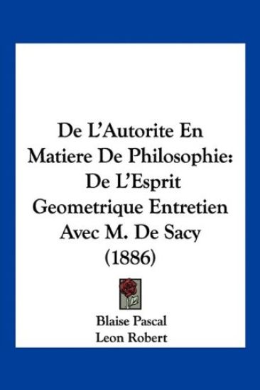 De L'Autorite En Matiere De Philosophie