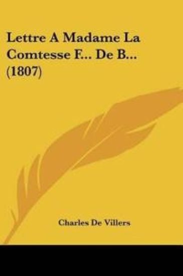 Lettre A Madame La Comtesse F... De B... (1807)